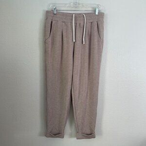 Varley Double Soft Womens Large Rolled Cuff Soft Lounge Pants Taupe